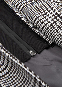 Jacket with zip off hood -black and white check