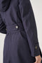 Waterproof Recycled Waistbelt Coat - Navy Denim
