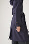 Waterproof Recycled Waistbelt Coat - Navy Denim