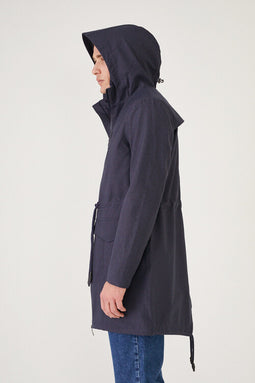 Waterproof Recycled Men's Parka - Navy Denim