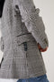Jacket with zip off hood -black and white check