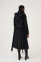 Maxi double breasted wrapcoat - Black Wool Stripe