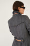 Maxi double breasted wrapcoat - Grey Wool Stripe