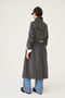 Maxi double breasted wrapcoat - Grey Wool Stripe