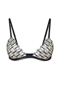 Triangle bralette in embroidered tulle
