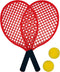 Racket set, 2 rackets, 2 softballs, in net bag