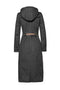 Maxi double breasted wrapcoat - Grey Wool Stripe