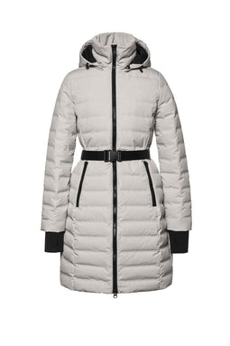 Long Waterproof Puffer Jacket - Chalk