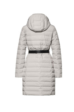 Long Waterproof Puffer Jacket - Chalk