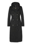 Maxi double breasted wrapcoat - Black Wool Stripe