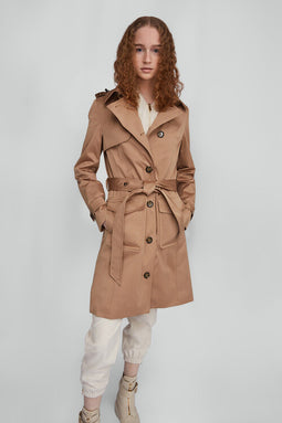 Waterproof Tailored Trenchcoat - Satin Beige
