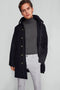 Mens Trench - Waterproof Navy Wool