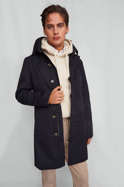 Waterproof Mens Trench - Navy Lightweight