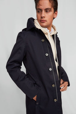 Waterproof Mens Trench - Navy Lightweight