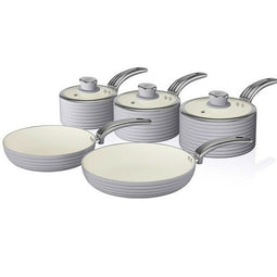 Swan Retro Pannenset van 5 Grijs