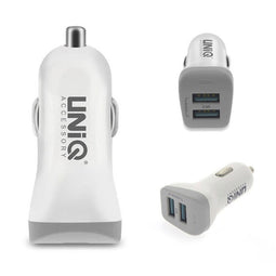 Uniq Car Charger Dual USB Port 2.4A - White
