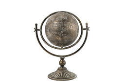Wereldbol metaal grijs 41 cm