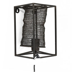 Metalen wandlamp - zwart - kooilamp - 25 cm