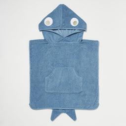 Sunnylife 2023 Beach Hooded Towel Shark Tribe Deep Blue