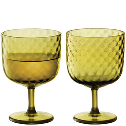 L.S.A. Dapple Wine Glass 325ml Woodland Green Set of 2 Pieces