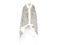 LINNICK Hoodie Flanel Fleece Deken Met Capuchon Bont Rabbit - naturel 130x180cm
