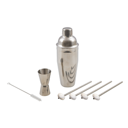Point Virgule cocktailset Cobler shaker, maatje en 4 setjes rietjes/lepels