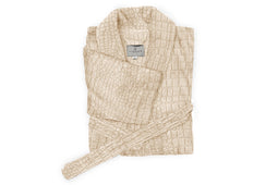 LINNICK Flanel Fleece Badjas Croco - zand