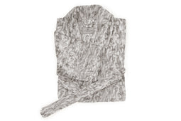 LINNICK Flanel Fleece Badjas Bont Rabbit - zilver grijs