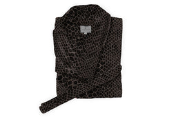 LINNICK Flanel Fleece Badjas Snake - zwart/antraciet