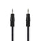 Stereo Audio Cable - 2.5 mm Male - 2.5 mm Male - Nickel Plated - 1.00 m - Round - Black - Label