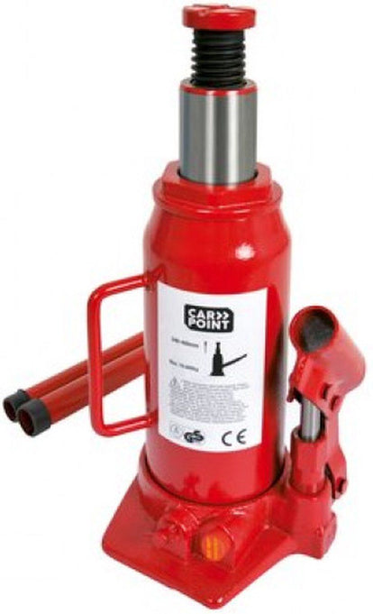 Carpoint Hydraulische Potkrik 10 Ton - Krik 10.000KG - Dubbele Pompstang - Rood