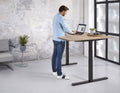 Elektrische zit-sta hoek wingbureau Teez breed 180CM diep 120CM bladkleur Halifax Eiken framekleur Antraciet (Ral 7016) wingzijde Links
