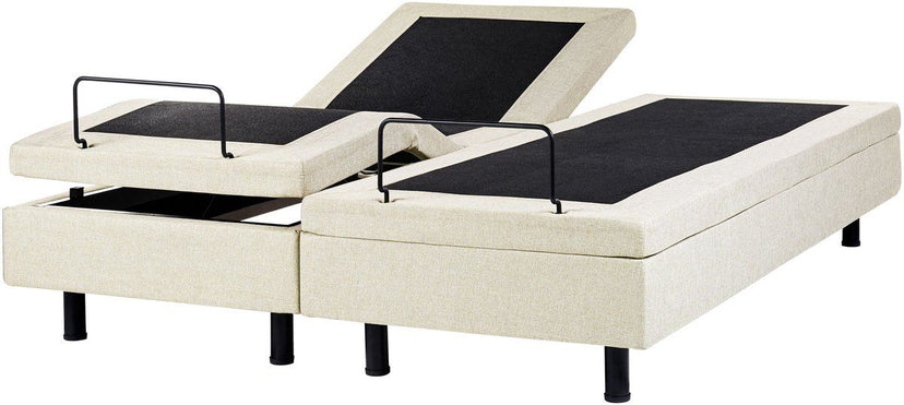 Verstelbaar bed zonder hoofdbord Stof DUKE II 160 x 200 cm Beige