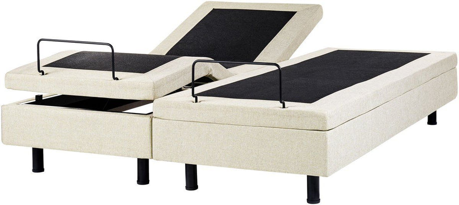 Verstelbaar bed zonder hoofdbord Stof DUKE II 160 x 200 cm Beige