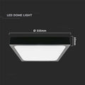 V-Tac VT-8618 LED Plafondlamp - 18W - Zwart - 4000K - Vierkant - Geschikt voor badkamer