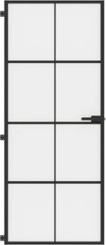 vidaXL - Binnendeur - smal - 83x201,5 - cm - gehard - glas - en - aluminium - zwart