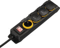 Hama Stekkerdoos, 4-voudig, met schakelaar, spatwaterdicht, IP44, 2m