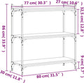 vidaXL - Boekenkast - 3-laags - 80x30x86 - cm - bewerkt - hout - bruin - eikenkleur