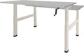 Dextro zit/sta hoogte slinger verstelbare Duo werkplek, bladmaat 2 x 120 x 80 cm., frame kleur aluminium RAL 9006 blad 25 mm. melamine Schaduwzwart
