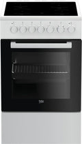 Beko FSM57100GW - Fornuis - Keramische kookplaat - Wit zwart