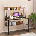 Coast Bureau - Computertafel met Plank - 120x57x140 cm - Koffie
