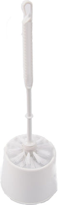 2x Toiletborstel - Wcborstel kunststof -Toiletborstel in houder - Toiletborstelhouder - Wc borstel - borstel - Roestvrij - Wit 10.5x 33x 6 cm