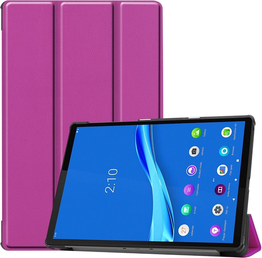 3-Vouw sleepcover hoes - Geschikt voor Lenovo Tab M10 FHD Plus (x606F) - Paars