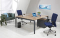 4 poots bureau vergadertafel Kubus 160x160cm bladkleur Robson Eiken framekleur Antraciet (Ral 7016)