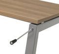 4 poots slinger verstelbaar bureau zit/zit Kubus breed 140CM diep 80CM bladkleur Lichtgrijs framekleur Zwart (RAL9005)
