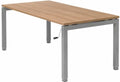 4 poots slinger verstelbaar bureau zit/zit Kubus breed 140CM diep 80CM bladkleur Lichtgrijs framekleur Zwart (RAL9005)