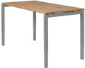 4 poots slinger verstelbaar bureau zit/zit Kubus breed 140CM diep 80CM bladkleur Lichtgrijs framekleur Zwart (RAL9005)