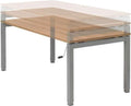 4 poots slinger verstelbaar bureau zit/zit Kubus breed 140CM diep 80CM bladkleur Lichtgrijs framekleur Zwart (RAL9005)