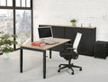 4 poots slinger verstelbaar bureau zit/zit Kubus breed 160CM diep 80CM bladkleur Havanna framekleur Antraciet (Ral 7016)
