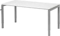 4 poots slinger verstelbaar bureau zit/zit Kubus breed 180CM diep 80CM bladkleur Kersen framekleur Antraciet (Ral 7016)
